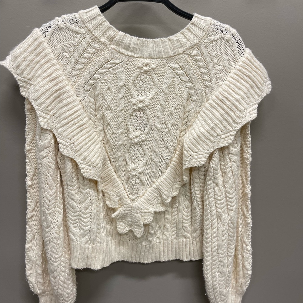 Saltwater LUXE Cream Cable Knit Sweater - Picture 4 of 4